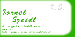 kornel szeidl business card